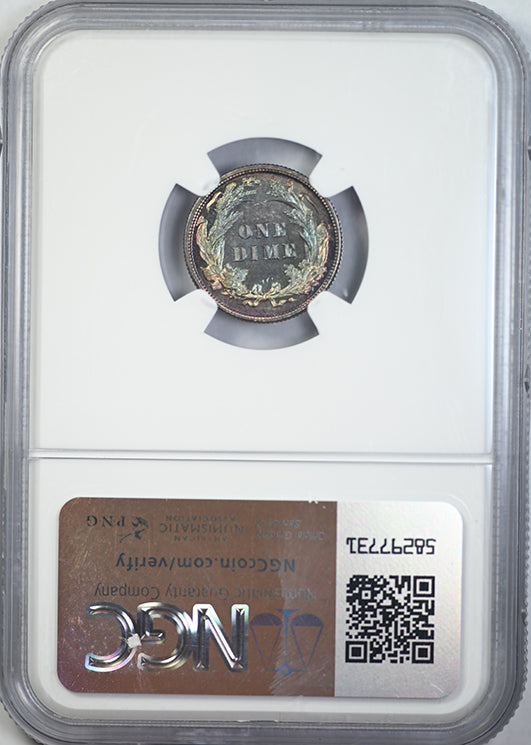 1892 Proof Barber Dime 10C NGC PF66 - TONED!