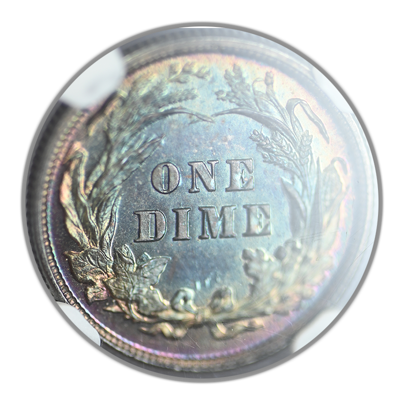 1892 Proof Barber Dime 10C NGC PF66 - TONED!