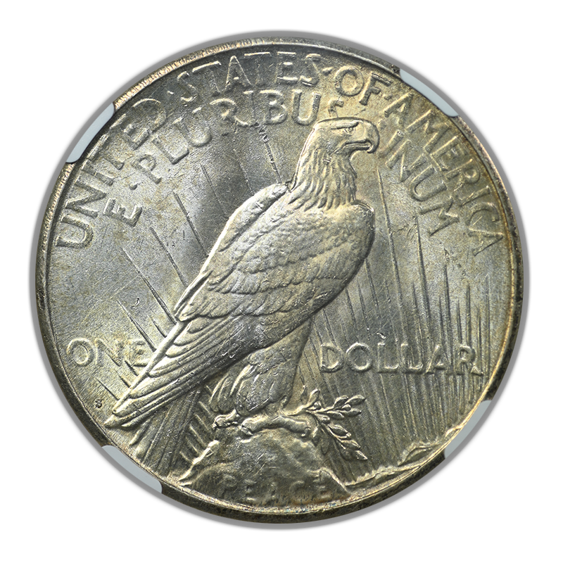 1924-S Peace Dollar $1 NGC MS61 Reverse