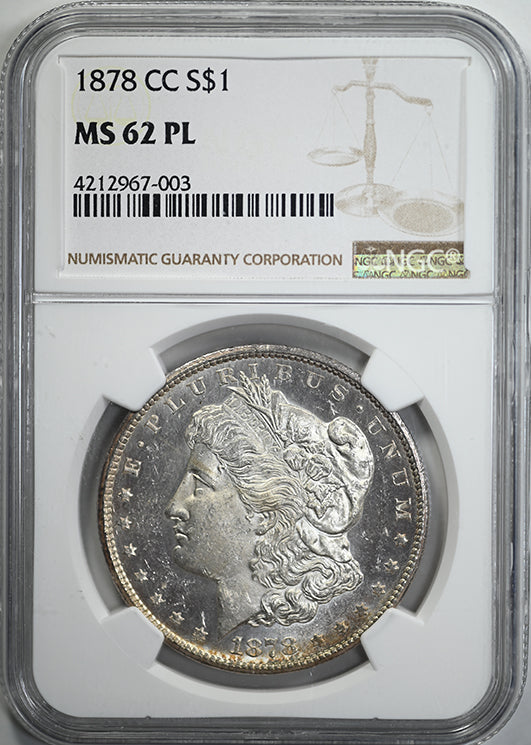 1878-CC Morgan Dollar $1 NGC MS62PL - Prooflike