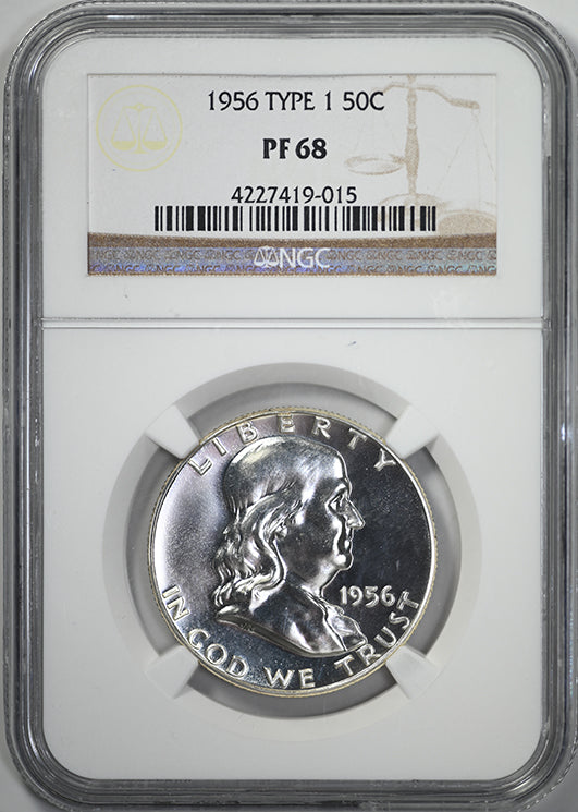 1956 Type 1 Proof Franklin Half Dollar 50C NGC PF68