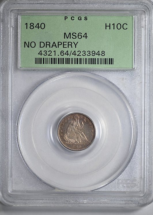 1840 Liberty Seated Half Dime H10C PCGS MS64 OGH - No Drapery