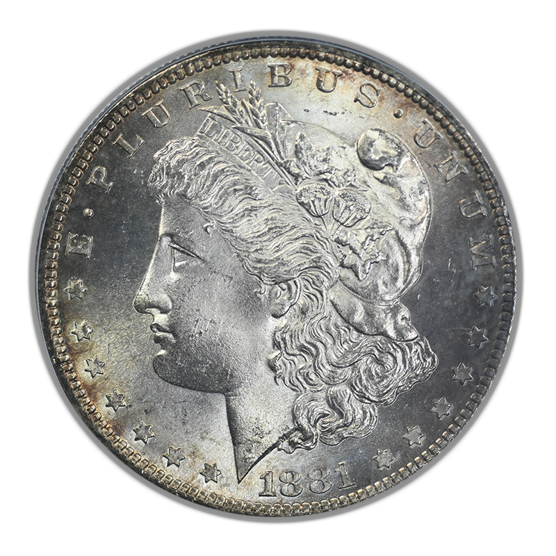 1881-S Morgan Dollar $1 PCGS MS63 Gold CAC OGH Obverse