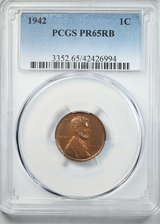 1942 Proof Lincoln Wheat Cent 1C PCGS PR65RB