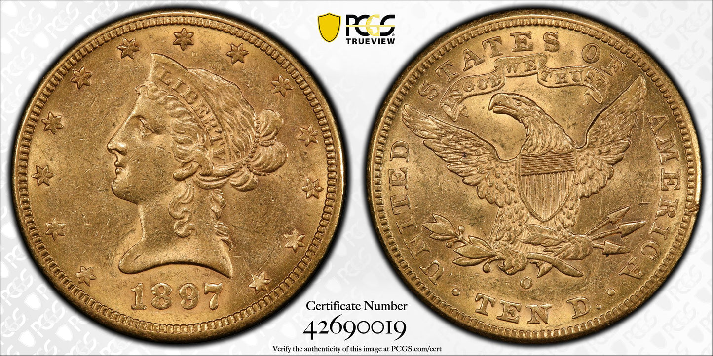 1897-O Liberty Head Gold Eagle $10 PCGS AU55