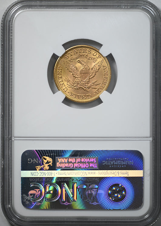 1899 Liberty Head Gold Half Eagle $5 NGC MS66