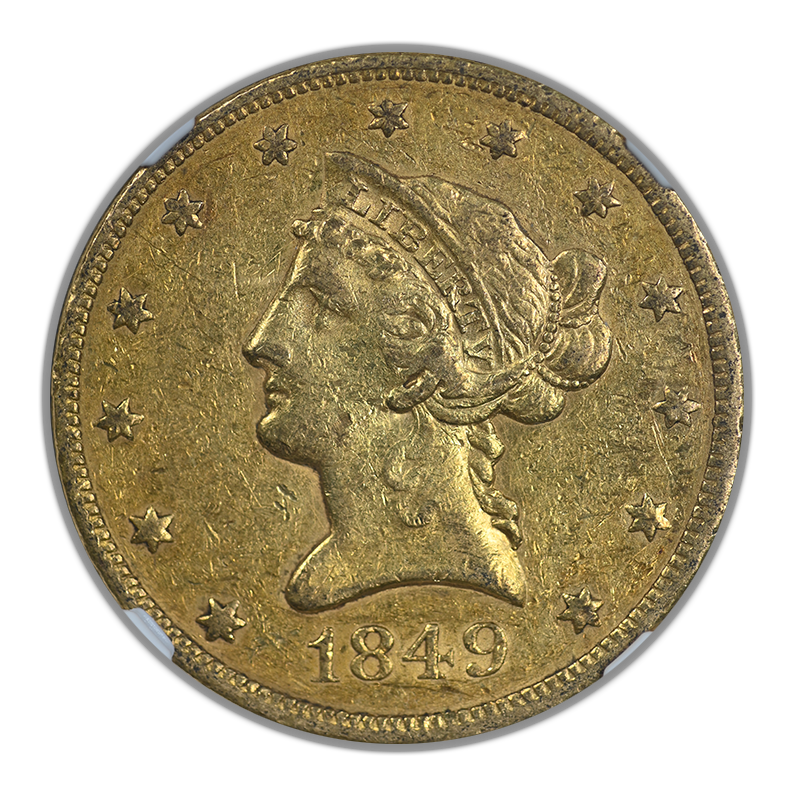 1849 Liberty Head Gold Eagle $10 NGC AU53