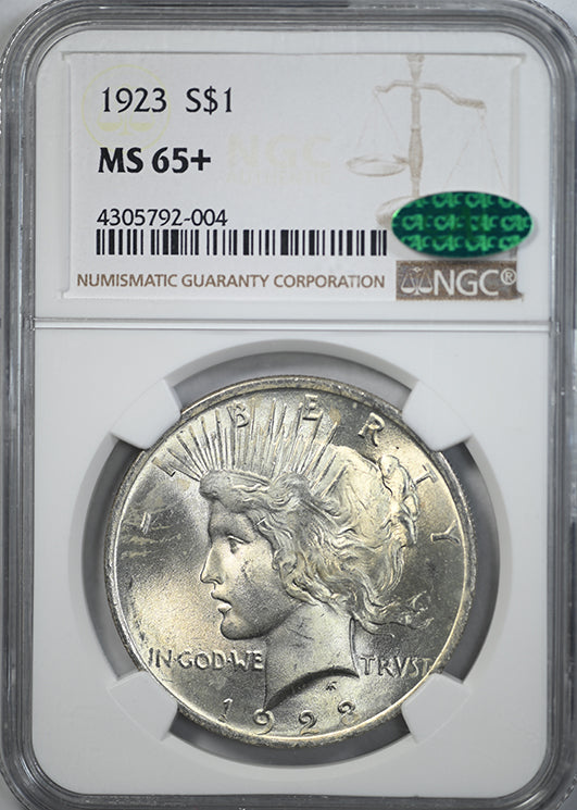 1923 Peace Dollar $1 NGC MS65+ CAC