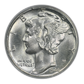 1944-D Mercury Dime 10C PCGS MS67FB OGH - Full Bands