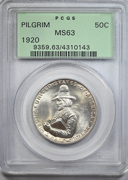 1920 Pilgrim Classic Commemorative Half Dollar 50C PCGS MS63 OGH