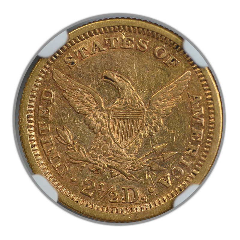 1880 Liberty Head Gold Quarter Eagle $2.50 NGC XF45 Reverse