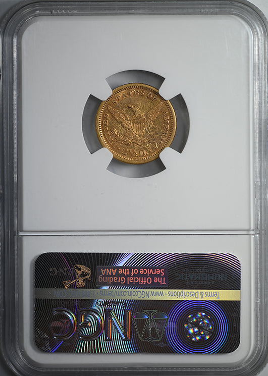 1880 Liberty Head Gold Quarter Eagle $2.50 NGC XF45 Reverse Slab