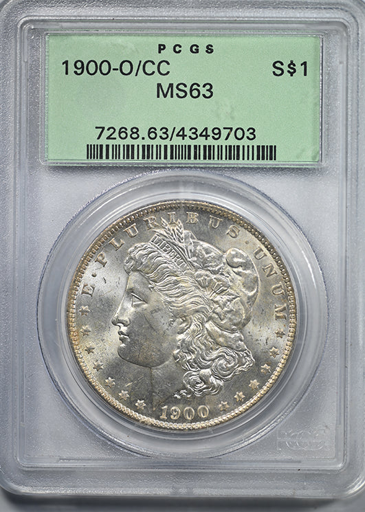 1900-O/CC Morgan Dollar $1 PCGS MS63 OGH Obverse Slab