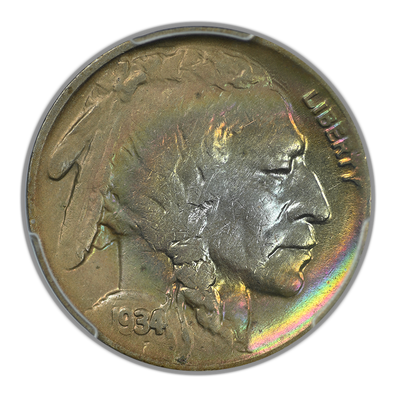 1934-D Buffalo Nickel 5C PCGS AU53 - TONED!