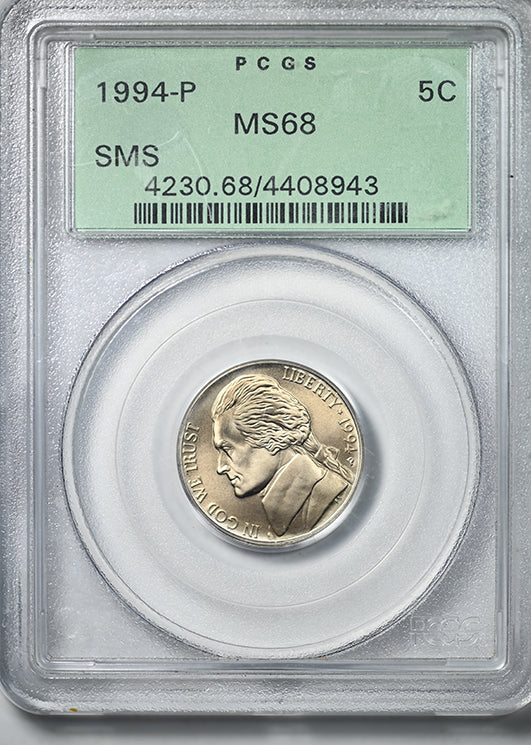 1994-P Jefferson Nickel 5C PCGS MS68 OGH - Special Mint Set SMS