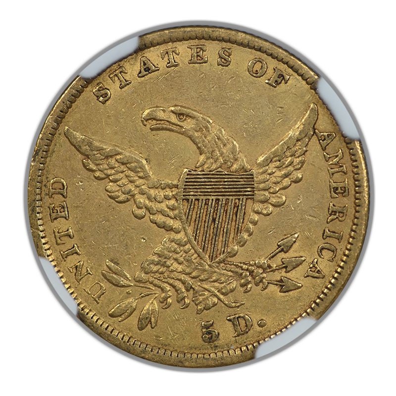 1836 Classic Head Gold Half Eagle $5 NGC AU50