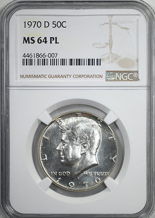 1970-D Kennedy Half Dollar 50C NGC MS64PL - Prooflike