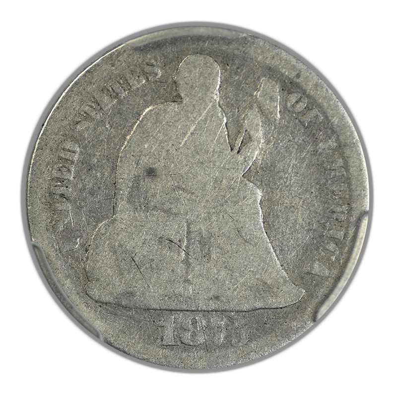 1875-CC Liberty Seated Dime 10C PCGS AG03 - Mintmark Below Bow - Lowball