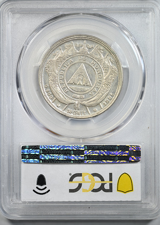 1886 Honduras 50C Centavos PCGS AU58