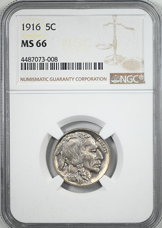 1916 Buffalo Nickel 5C NGC MS66