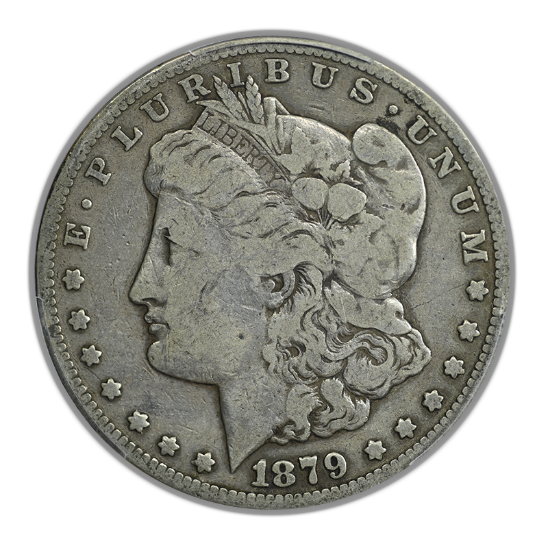 1879-CC Morgan Dollar $1 PCGS VG10 CAC - Capped Die Obverse