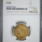 1836 Classic Head Gold Half Eagle $5 NGC F15