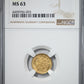 1898/7 MO M Mexico Gold G1P Peso NGC MS63