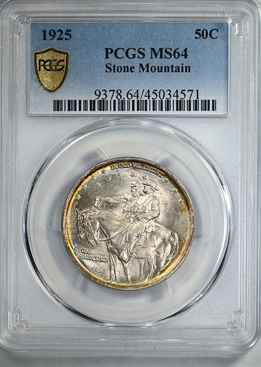 1925 Stone Mountain Classic Commemorative Half Dollar 50C PCGS MS64 - TONED!