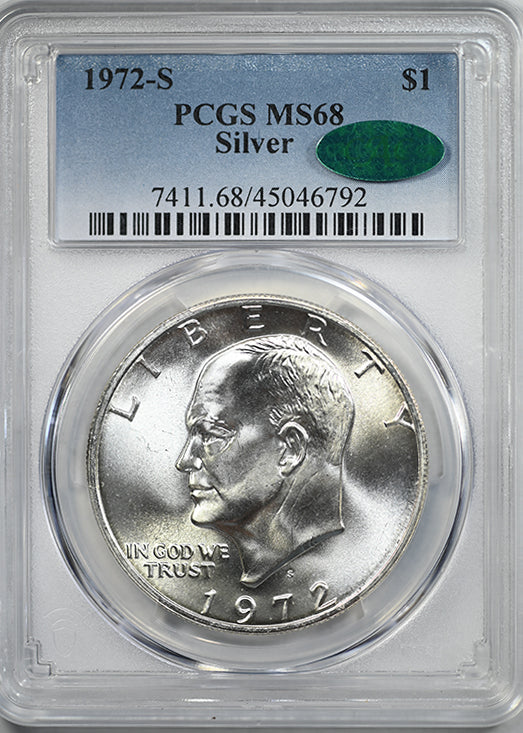 1972-S Silver Eisenhower Ike Dollar $1 PCGS MS68 CAC