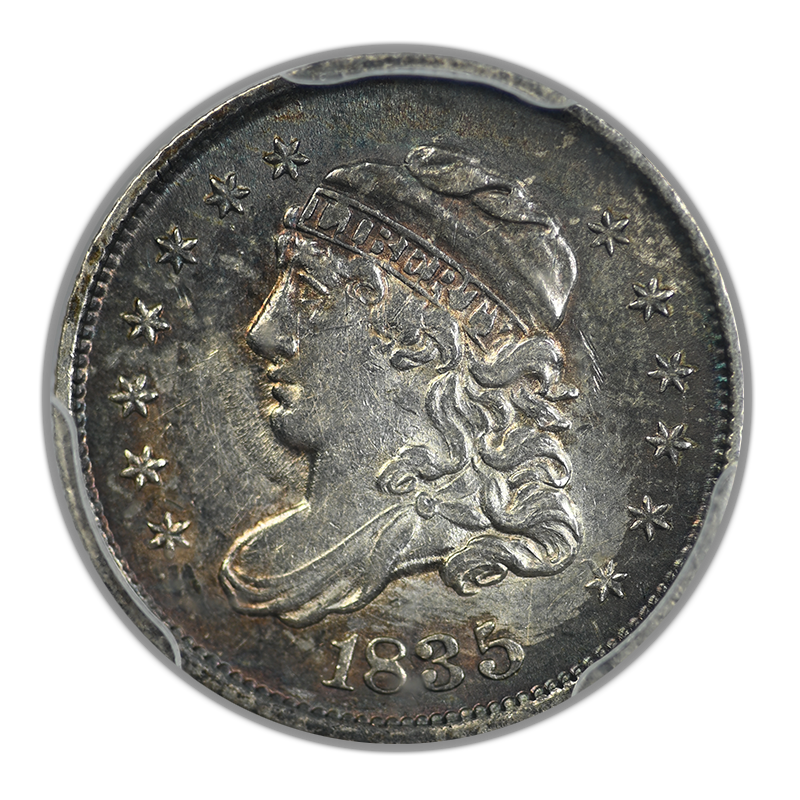 1835 Capped Bust Half Dime H10C PCGS AU55 - Large Date, Large 5C