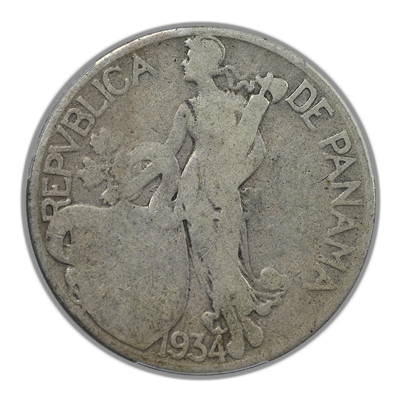 1934 Panama Balboa PCGS G04 - Lowball