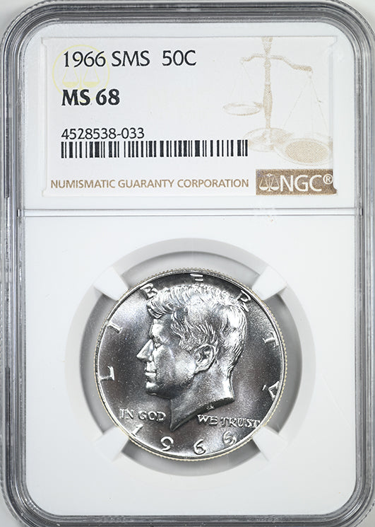 1966 SMS Kennedy Half Dollar 50C NGC MS68 - Special Mint Set