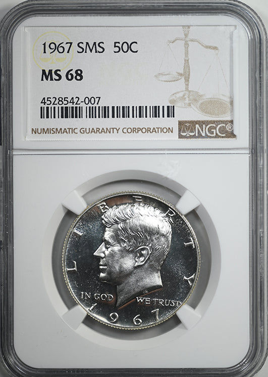 1967 SMS Kennedy Half Dollar 50C NGC MS68 - Special Mint Set