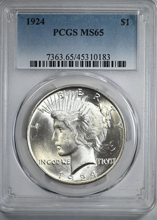 1924 Peace Dollar $1 PCGS MS65