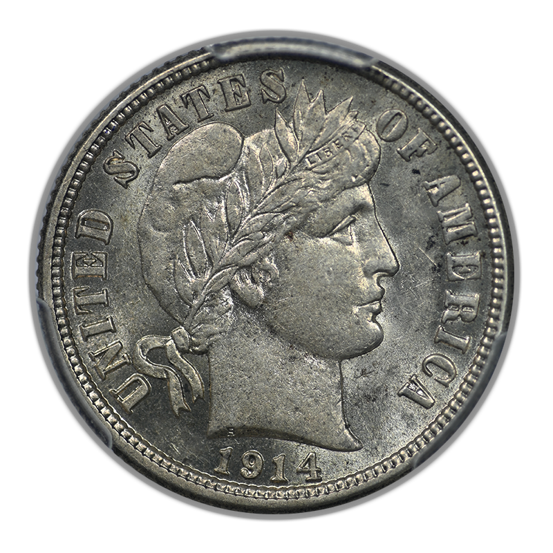 1914-S Barber Dime 10C PCGS AU58