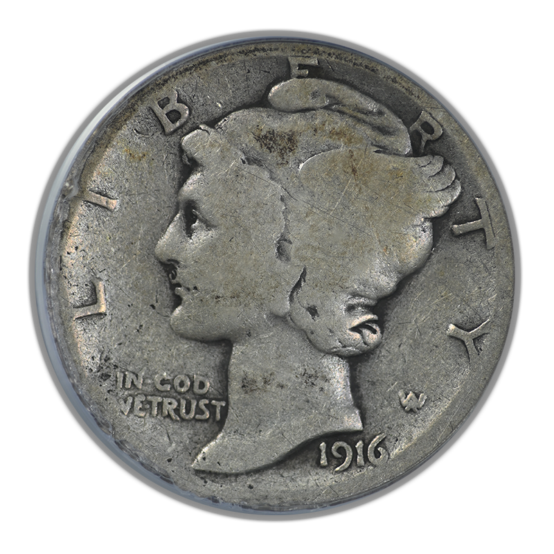 1916-D Mercury Dime 10C PCGS G04 CAC OGH