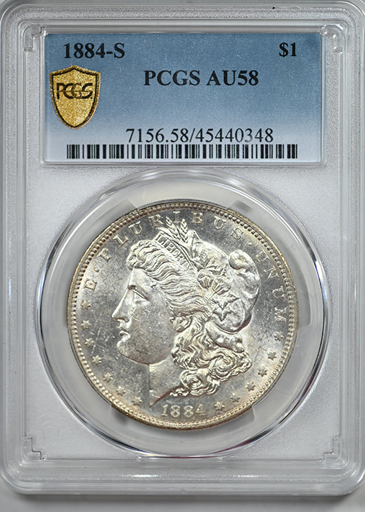 1884-S Morgan Dollar $1 PCGS AU58