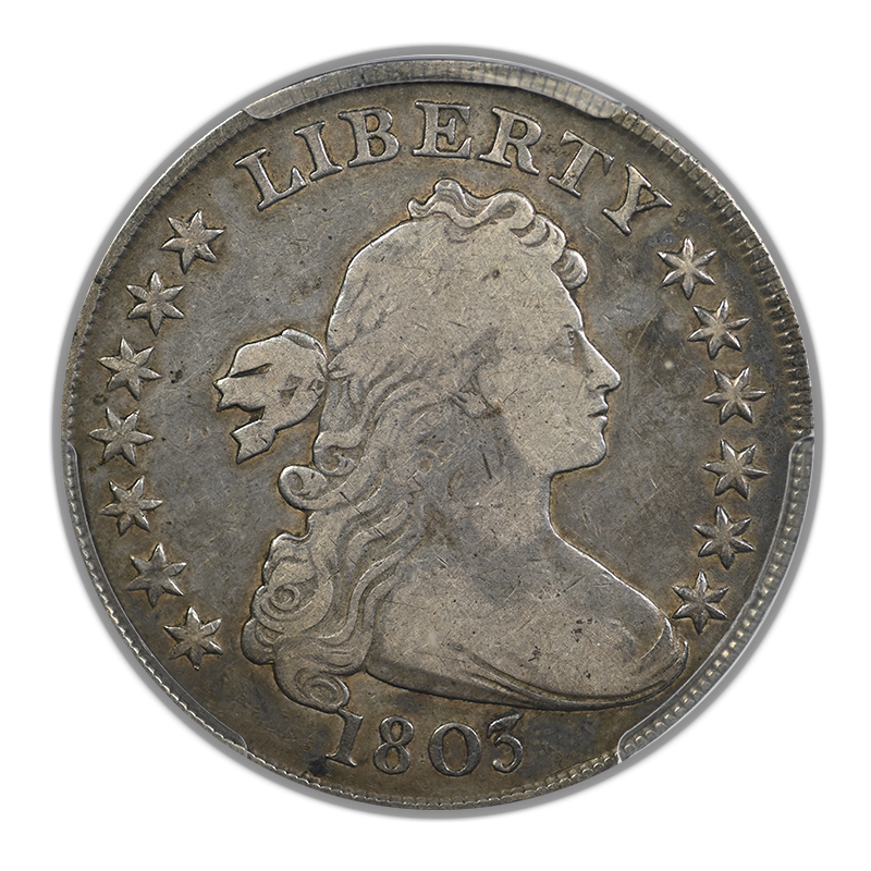 1803 Draped Bust Dollar $1 PCGS F12 - Small 3