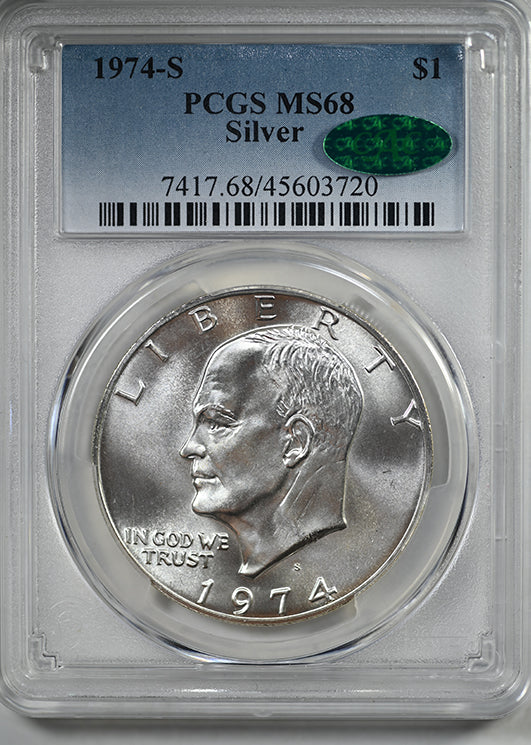 1974-S Silver Eisenhower Ike Dollar $1 PCGS MS68 CAC