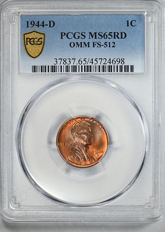 1944-D Lincoln Wheat Cent 1C PCGS MS65RD OMM FS-512