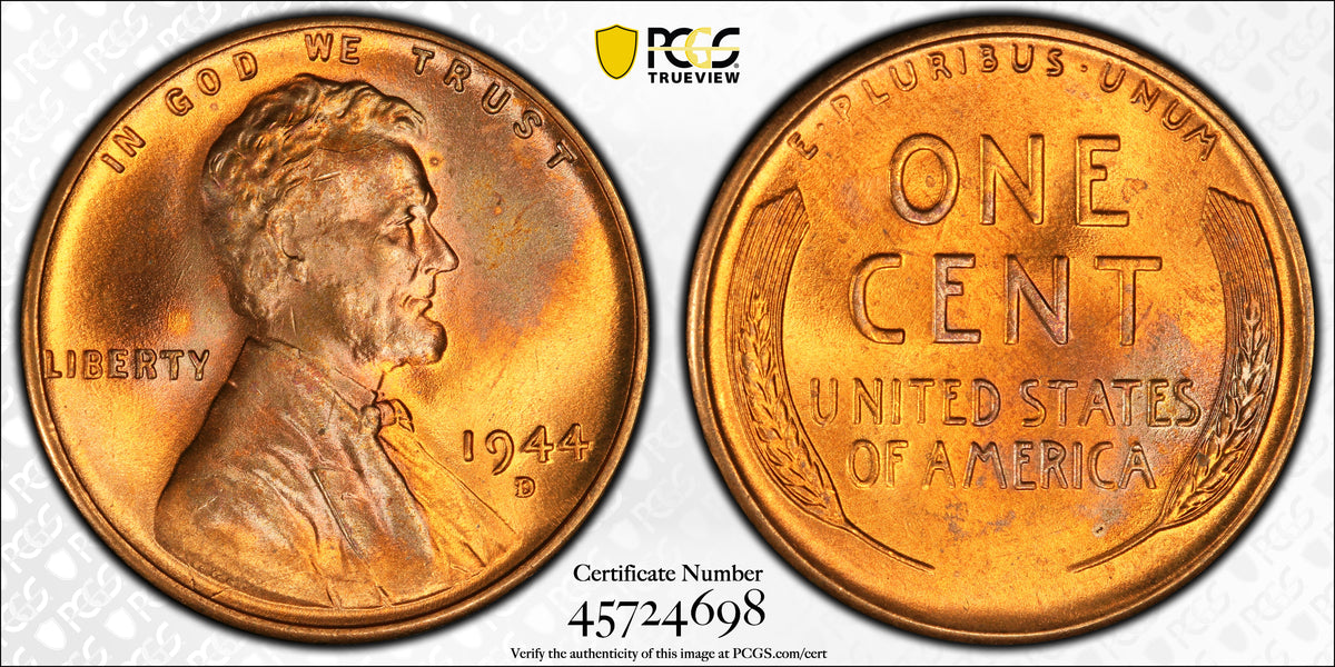 1944-D Lincoln Wheat Cent 1C PCGS MS65RD OMM FS-512