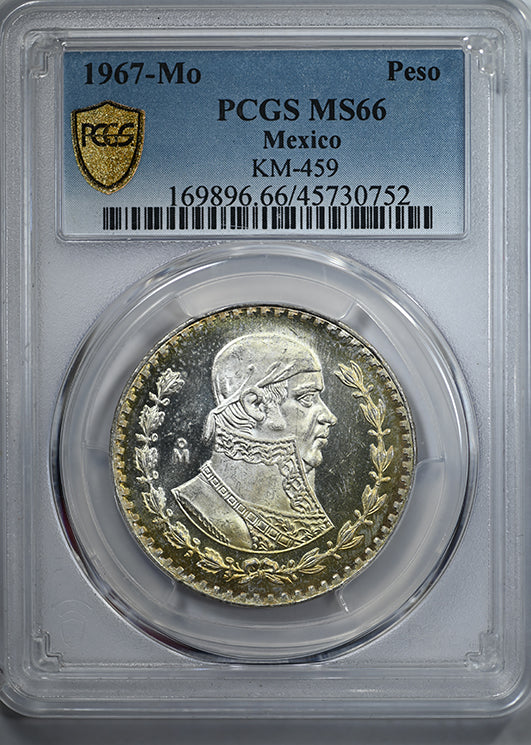 1967-Mo Mexico Peso PCGS MS66 KM-459