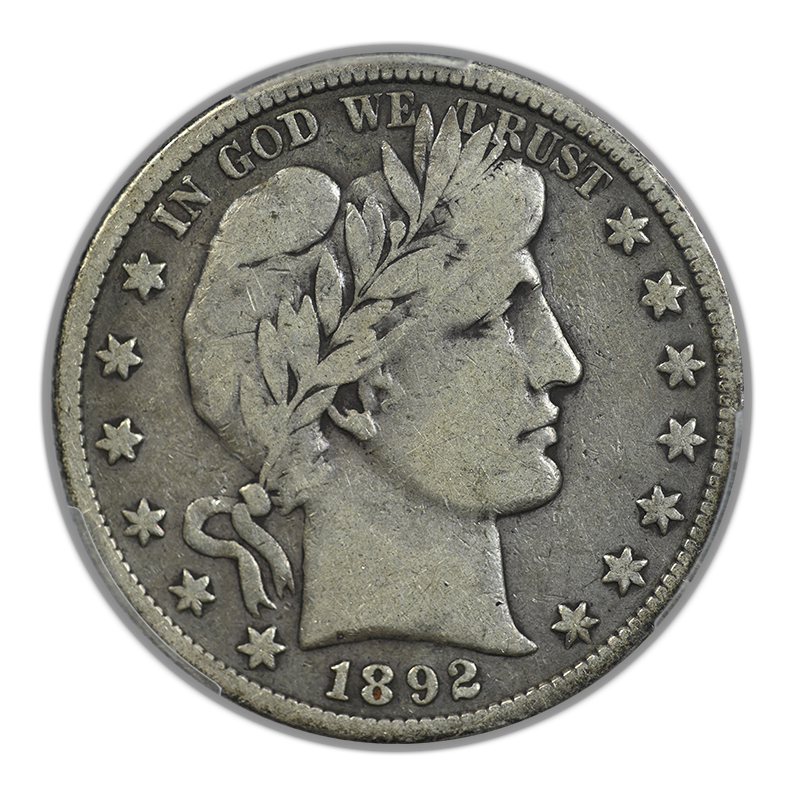 1892-S Barber Half Dollar 50C PCGS F12