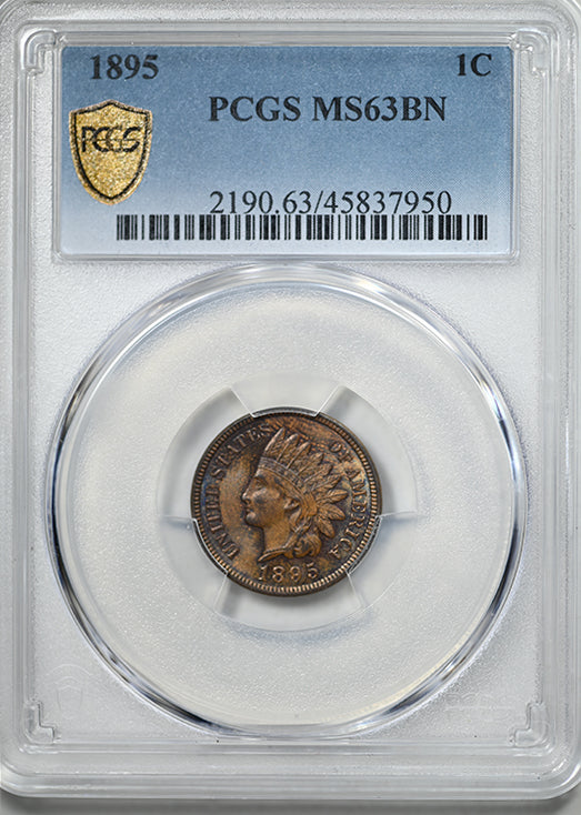 1895 Bronze Indian Head Cent 1C PCGS MS63BN - TONED!