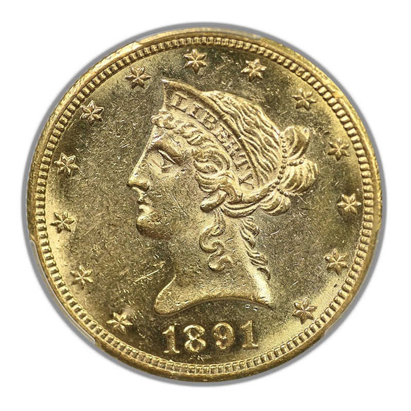 1891-CC Liberty Head Gold Eagle $10 PCGS AU58