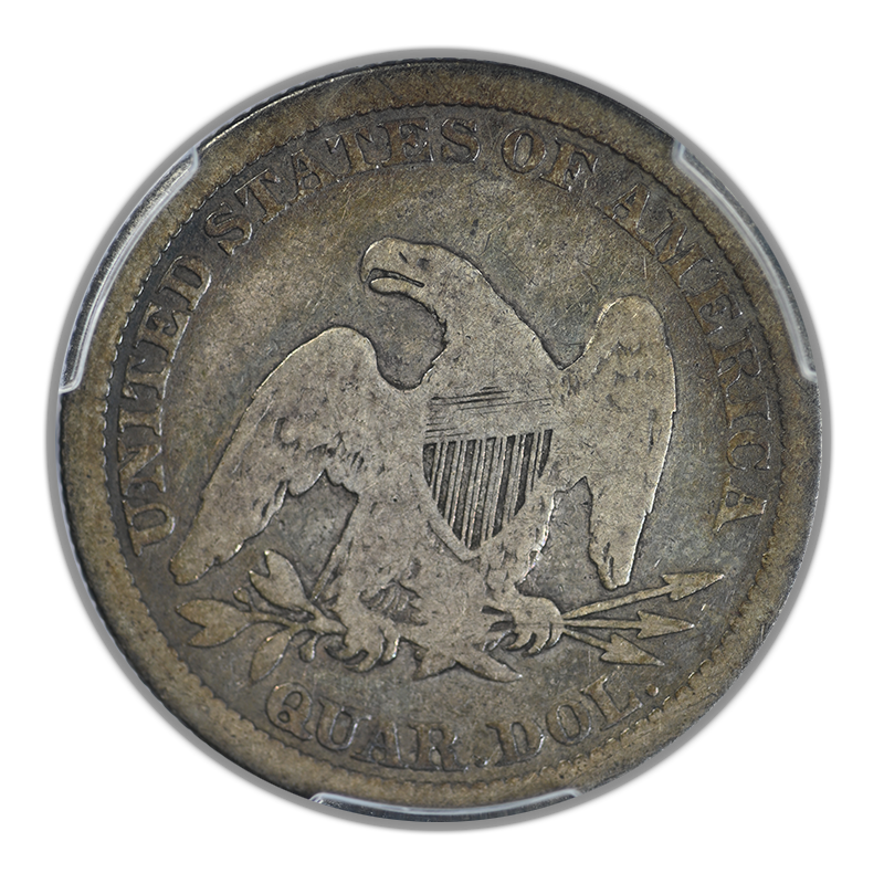 1864 Liberty Seated Quarter 25C PCGS VG08 Reverse