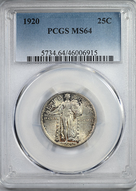 1920 Standing Liberty Quarter 25C PCGS MS64