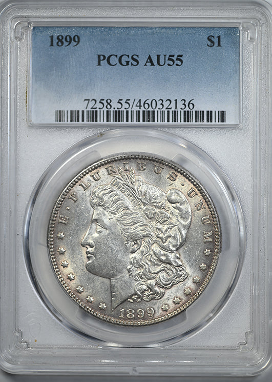 1899 Morgan Dollar $1 PCGS AU55