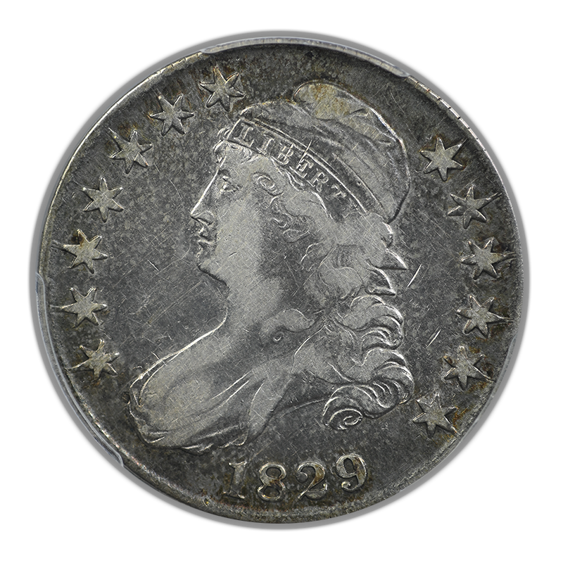 1829 Capped Bust Half Dollar 50C PCGS F15