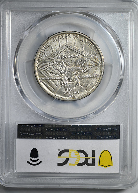 1936-D Arkansas Classic Commemorative Half Dollar 50C PCGS MS65 - TONED!